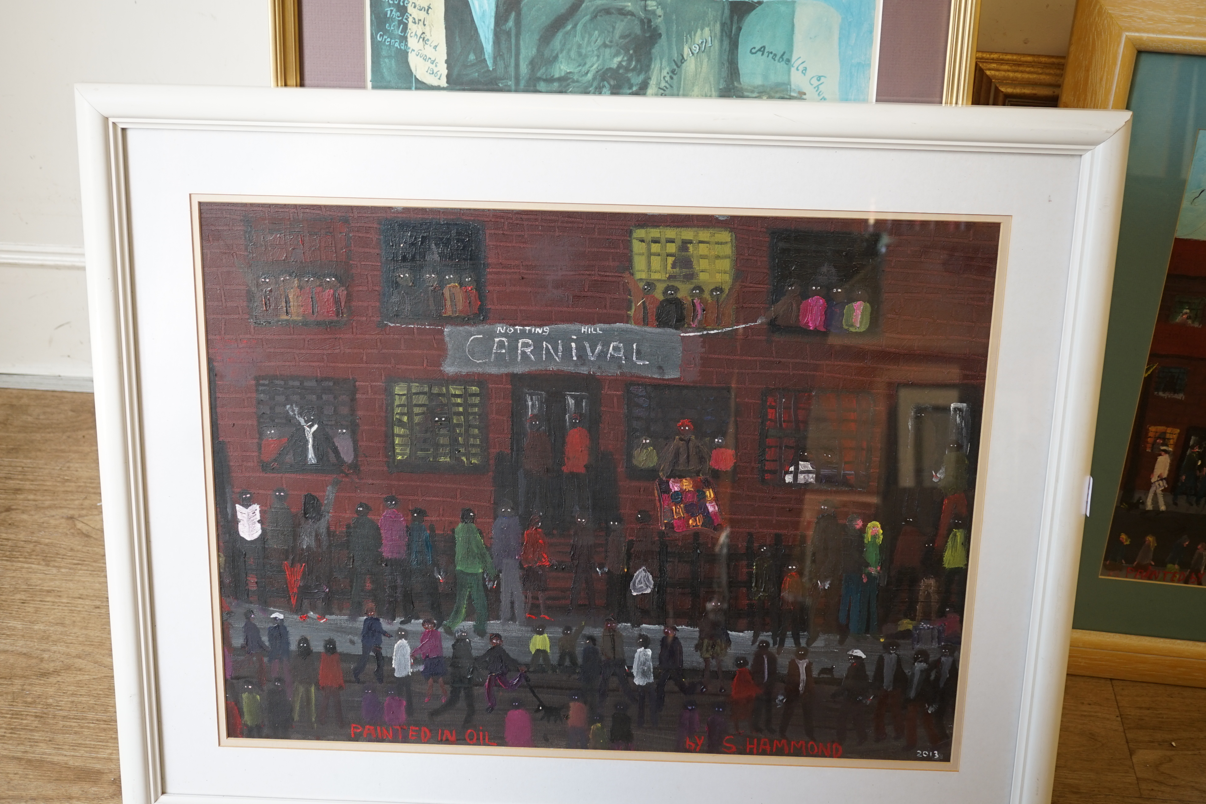 Steve Hammond (b.1960), oil on paper, 'Notting Hill Carnival', signed and dated 2013, 44 x 59cm